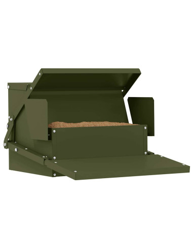 Mangiatore a Pedale per Pollo Verde oliva 50 x 40 x 29 cm