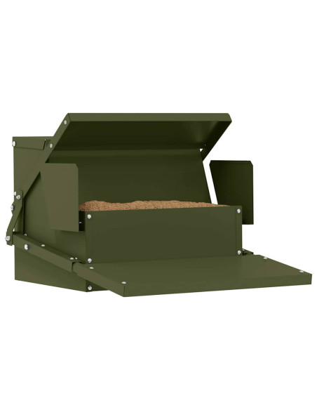 Mangiatore a Pedale per Pollo Verde oliva 50 x 40 x 29 cm