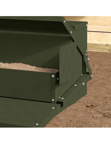 Mangiatore a Pedale per Pollo Verde oliva 50 x 40 x 29 cm