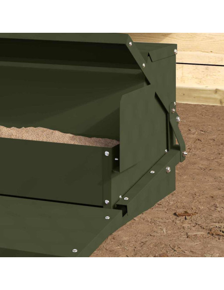 Mangiatore a Pedale per Pollo Verde oliva 50 x 40 x 29 cm