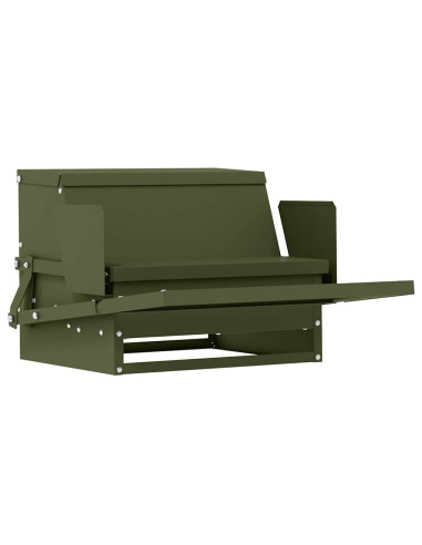 Mangiatore a Pedale per Pollo Verde oliva 50 x 40 x 29 cm
