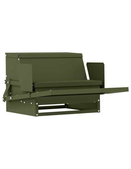 Mangiatore a Pedale per Pollo Verde oliva 50 x 40 x 29 cm