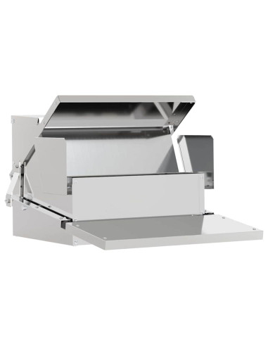 Mangiatore a Pedale per Pollo Argento 50 x 40 x 29 cm