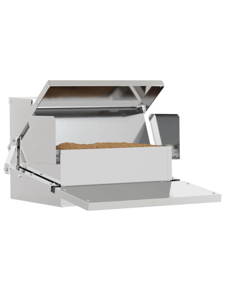 Mangiatore a Pedale per Pollo Argento 50 x 40 x 29 cm