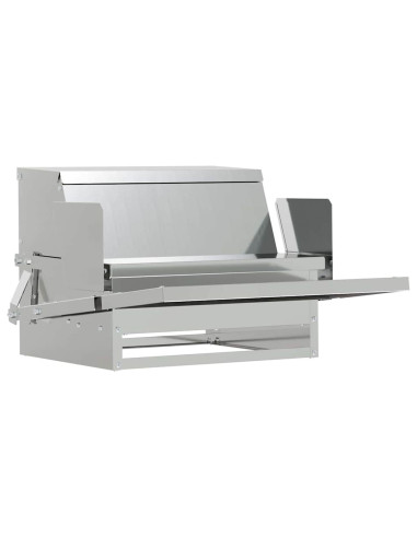 Mangiatore a Pedale per Pollo Argento 50 x 40 x 29 cm