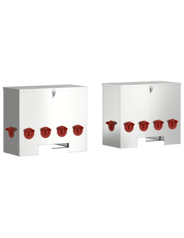 Feeder per pollo 2 pcs Argento 60,5 x 29 x 51 cm