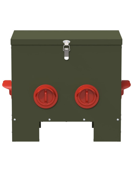 Feeder per pollo 2 pcs Verde oliva 40,5 x 25 x 38 cm