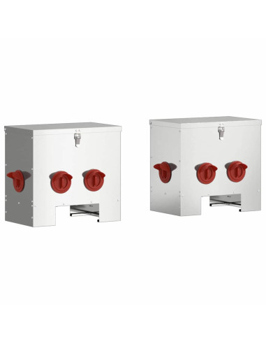 Feeder per pollo 2 pcs Argento 40,5 x 25 x 38 cm