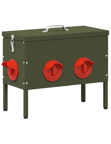 Feeder per pollo 2 pcs Verde oliva 41,5 x 20,5 x 33 cm