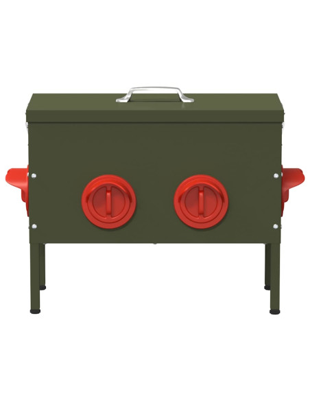 Feeder per pollo 2 pcs Verde oliva 41,5 x 20,5 x 33 cm