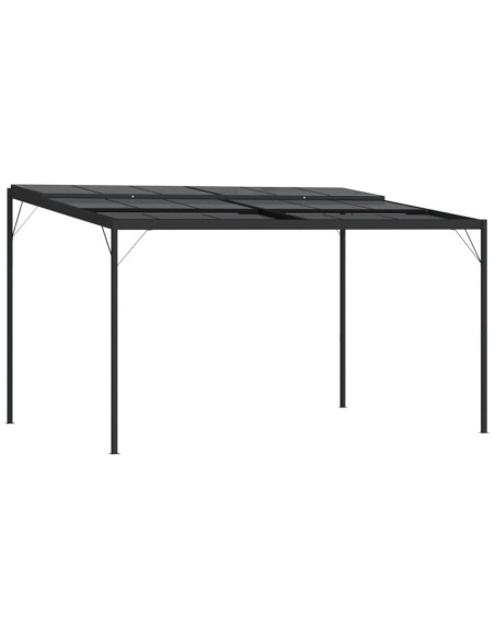 Gazebo con Tetto Antracite 4x3x2,5 m in Alluminio e Acciaio