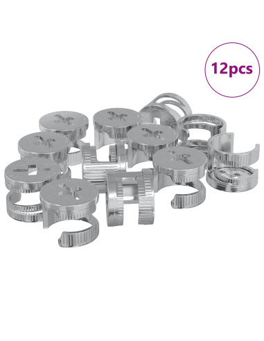Dadi con bloccaggio a cam 12 pcs Argento 12 x 10 mm Acciaio