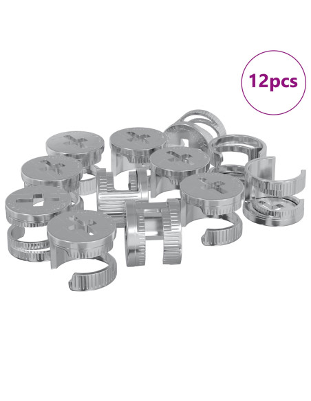 Dadi con bloccaggio a cam 12 pcs Argento 12 x 10 mm Acciaio