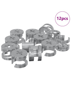 Dadi con bloccaggio a cam 12 pcs Argento 15 x 11,5 mm Acciaio 2