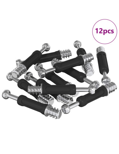 Viti per Blocco a Camma 12 pcs Argento e nero M6 x 40 mm