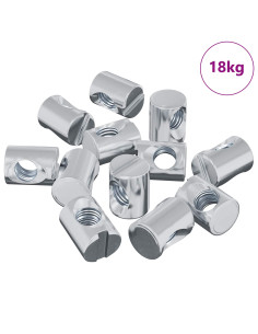 Dado a tamburo per mobili 3462 pcs Zincato M6 x 13 mm Ferro 2