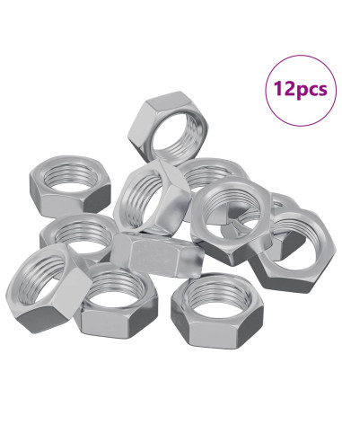 Dadi esagonali 12 pcs Argento M6 Ferro