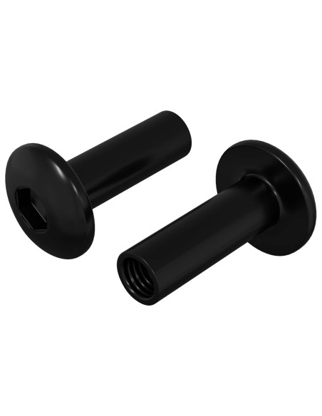 Dadi a Manica 2 pcs Nero M4 x 14,5 mm Ferro