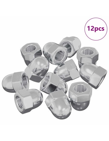 Dado 12 pcs Argento M6 x 10 mm Ferro