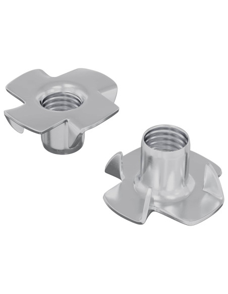 T-nut con punte 2 pcs Argento M6 mm Acciaio