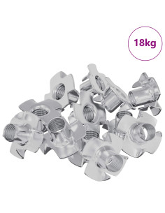 T-nut con punte 7200 pcs Argento M6 mm Acciaio 2