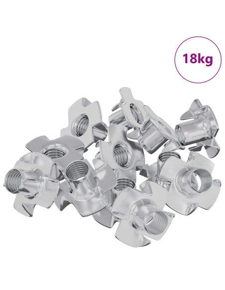 T-nut con punte 7200 pcs Argento M6 mm Acciaio