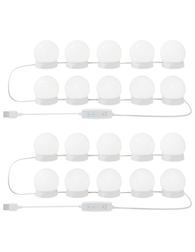Luci per Specchio 2 pcs Bianco 4.5 x 4.5 x 4.8 cm Plastica