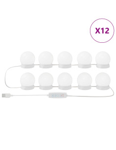 Luci per Specchio 12 pcs Bianco 4.5 x 4.5 x 4.8 cm Plastica 2