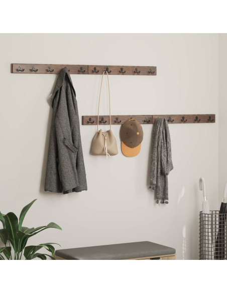 Gruccia Marrone 60 x 7 x 8 cm Legno Recuperato Massello