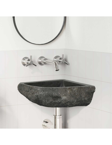Lavabo Grigio (30-37) x (30-37) x 12 cm Pietra di Fiume