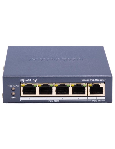 SWITCH HIKVISION GIGABIT POE REPEATER 4 x GIGABIT POE PORT (OUTPUT),1 x GIGABIT POE PORT (INPUT), PO