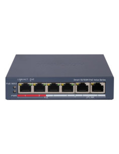 SWITCH HIKVISION SMART MANAGED POE 10/100 L2, 4 10/100M RJ45 POE PORTS, 2 10/100M RJ45 PORT, 802.3AF