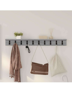 Appendiabiti a muro Grigio Sonoma 100 x 10,5 x 10,5 cm