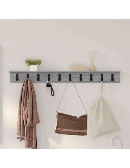 Appendiabiti a muro Grigio Sonoma 100 x 10,5 x 10,5 cm