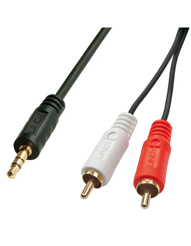 Lindy 35681 cavo audio 2 m 3.5mm 2 x RCA Nero, Rosso, Bianco