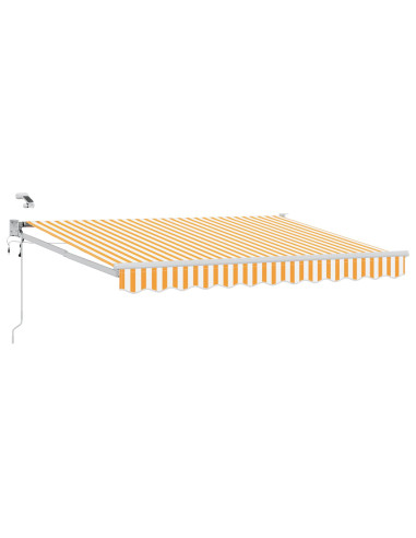 Tenda Elettrica con Giallo e Bianco 3 x 2,5 m Alluminio