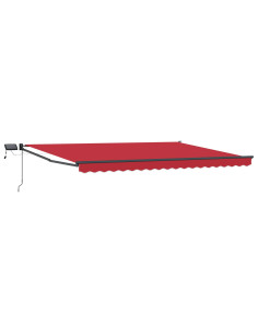 Tenda retrattile manuale con LED Rosso 4 × 3 m