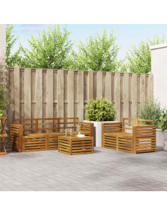 Set divani 6 pcs Naturale Legno di Acacia Massello