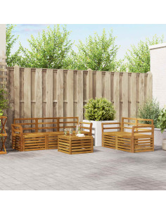 Set divani 6 pcs Naturale Legno di Acacia Massello