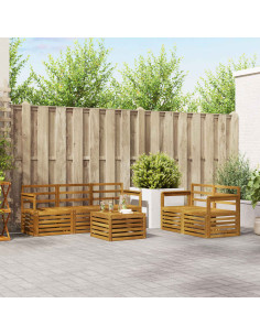 Set divani 6 pcs Naturale Legno di Acacia Massello