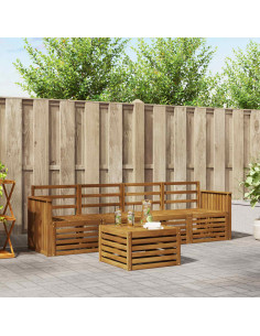 Set divani 5 pcs Naturale Legno di Acacia Massello