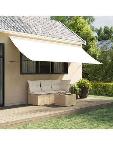 Tenda da Sole Retrattile Crema 350x150 cm in Tessuto e Acciaio