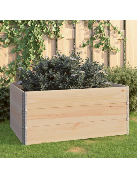 Fioriere Rialzate 3 pz 80x120 cm in Legno Massello di Pino