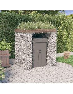 Parete Gabbioni Bidone Spazzatura 110x91x120 cm Ferro Zincato