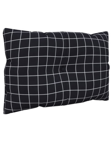 Cuscini per Pallet 2 pz Motivo a Quadri Nero in Tessuto Oxford