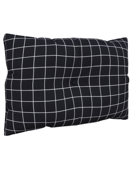 Cuscini per Pallet 2 pz Motivo a Quadri Nero in Tessuto Oxford