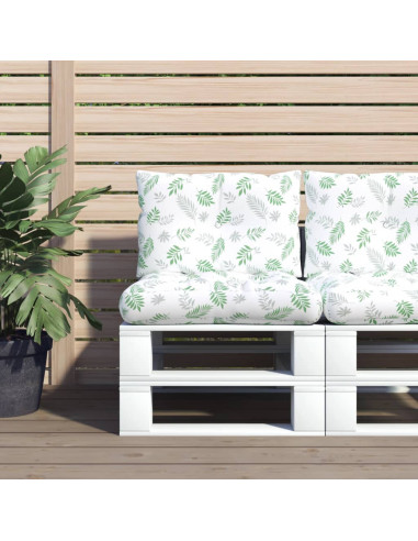 Cuscini per Pallet 2 pz Motivo a Foglie in Tessuto Oxford