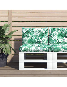 Cuscini per Pallet 2 pz Motivo a Foglie Tessuto