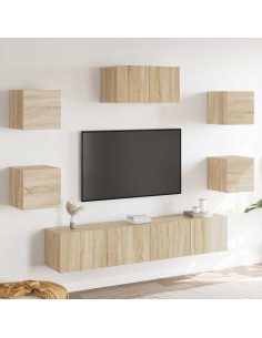 Set di Mobili TV 7 pz Rovere Sonoma in Legno Multistrato