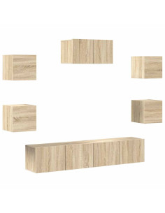Set di Mobili TV 7 pz Rovere Sonoma in Legno Multistrato 2